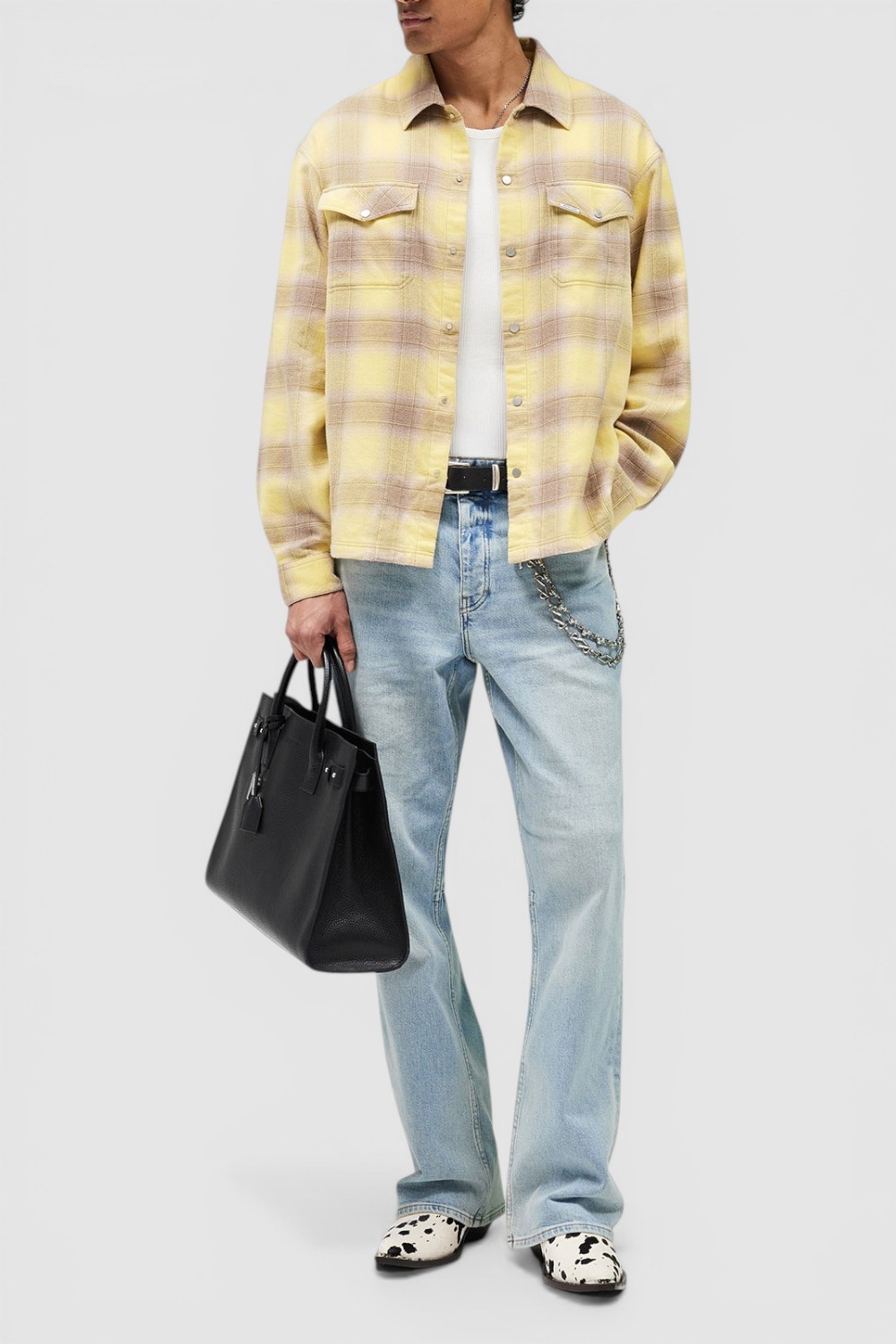 תמונת כל הלוק של חולצה מכופתרת פלנל